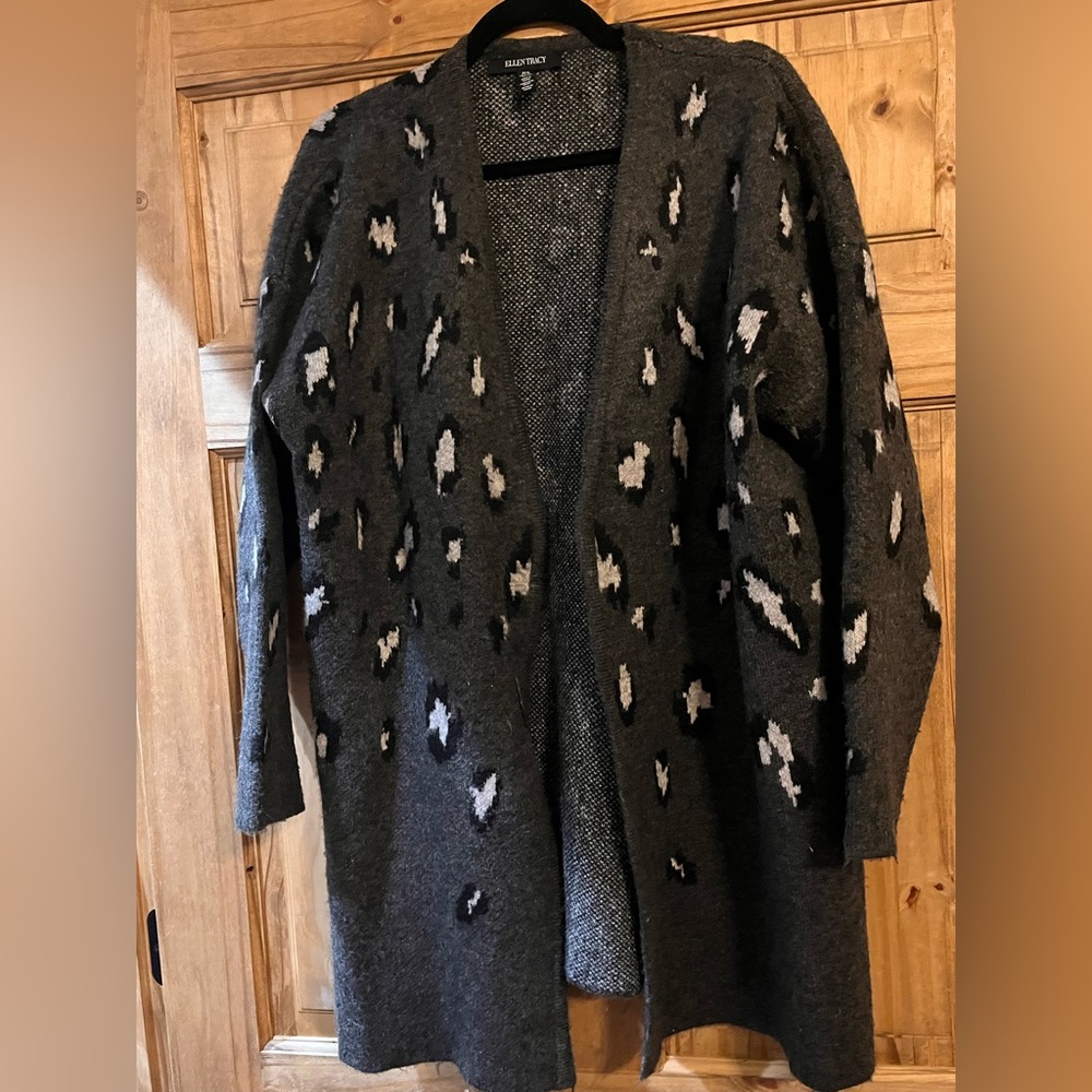 Black cheetah sweater cardigan